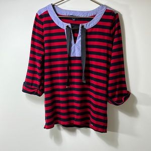 Tommy Hilfiger Striped Top Pullover Cotton Knit Cute